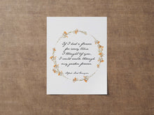 Load image into Gallery viewer, Alfred Lord Tennyson - If I had a flower for every time I thought of you... Love Quote Poster Print - Thinking of you gift
