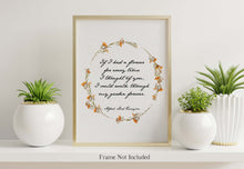 Load image into Gallery viewer, Alfred Lord Tennyson - If I had a flower for every time I thought of you... Love Quote Poster Print - Thinking of you gift
