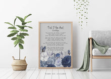 Load image into Gallery viewer, Dust If You Must Poem Print by Rose Milligan - Funny Poem Poster Print - Navy and Grey Floral Illustrated Poetry
