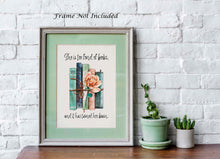 Load image into Gallery viewer, Louisa May Alcott Quote About Reading - She is too fond of books, and it has turned her brain - Physical Art Print Without Frame

