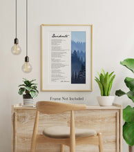 Load image into Gallery viewer, Desiderata print - Poem By Max Ehrmann - Illustrated poem poster print - forest illustration - Framed And Unframed Options
