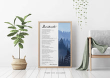 Load image into Gallery viewer, Desiderata print - Poem By Max Ehrmann - Illustrated poem poster print - forest illustration - Framed And Unframed Options
