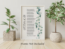 Load image into Gallery viewer, A Psalm of Life Poem - Henry Wadsworth Longfellow Poetry Poster Print
