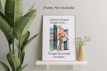 Load image into Gallery viewer, A Reader Lives a Thousand Lives Before She Dies Quote About Reading - Physical Art Print Without Frame - Reading Nook Decor
