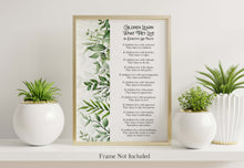 Load image into Gallery viewer, Children Learn What They Live Poem - Dorothy Law Nolte - Wall Art Poster Print - New Parents Gift - Framed And Unframed Options

