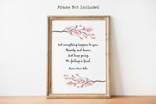 Load image into Gallery viewer, Rilke Quote - Let everything happen to you... No feeling is final Poem Art Poster Print - Physical Print Without Frame
