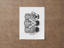 Load image into Gallery viewer, 3 Wise Astronauts Poster Print - Three wise monkeys - see no evil, hear no evil, speak no evil

