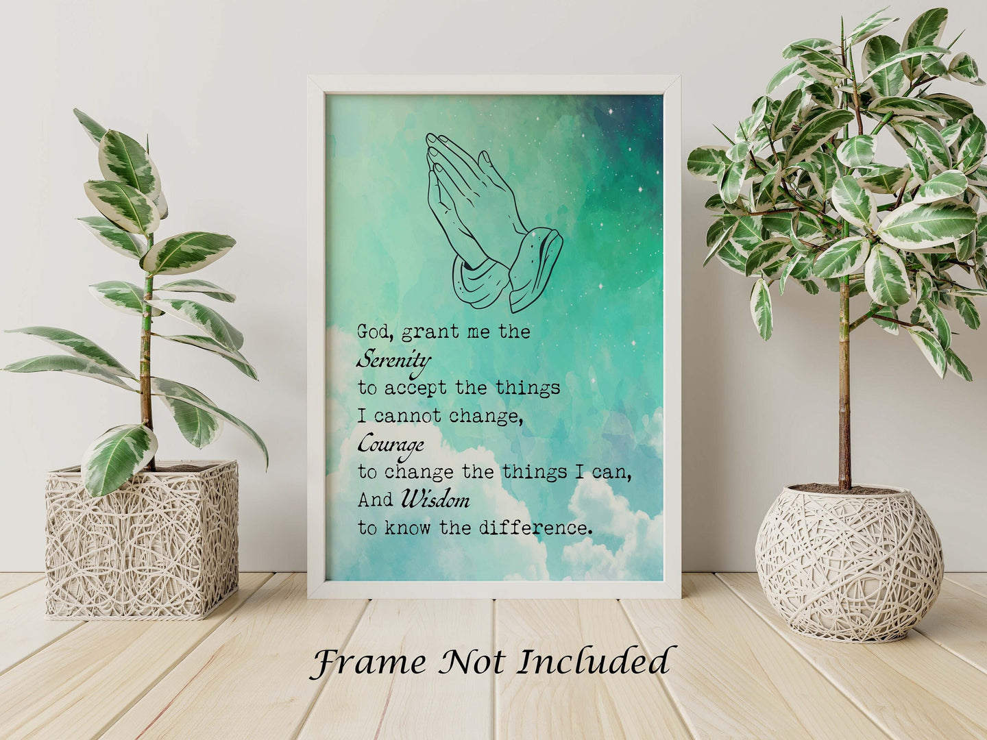 The Serenity Prayer Print - Reinhold Niebuhr - sobriety gift Alcoholics Anonymous twelve step recovery Physical Print Without Frame