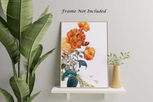 Load image into Gallery viewer, Watercolor Roses Vintage Botanical Illustration print - Vintage Rose Poster - Orange roses Physical Print Without Frame
