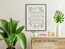 Load image into Gallery viewer, e.e cummings Poem - &#39;i thank You God for most this amazing&#39; with flower line drawings - Physical Print Without Frame

