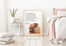 Load image into Gallery viewer, Jane Austen Poster Print - I declare after all there is no enjoyment like reading! Reading Quote from Pride and Prejudice - Reading Nook Art
