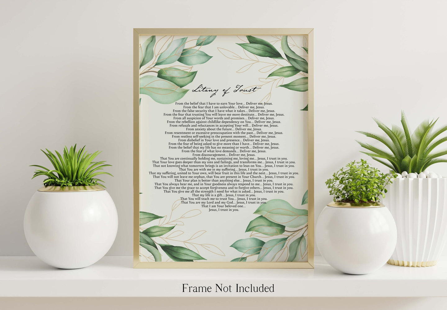 Litany of Trust Poster Print - Catholic Prayer for Trust - Catholic Wall Art - Physical Print Without Frame