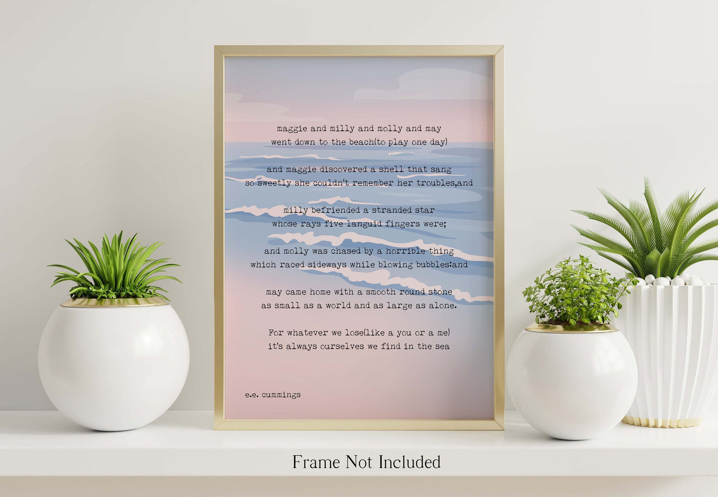 E.E. Cummings Poem Maggie and Milly and Molly and May Art Print Home Decor poetry wall art UNFRAMED