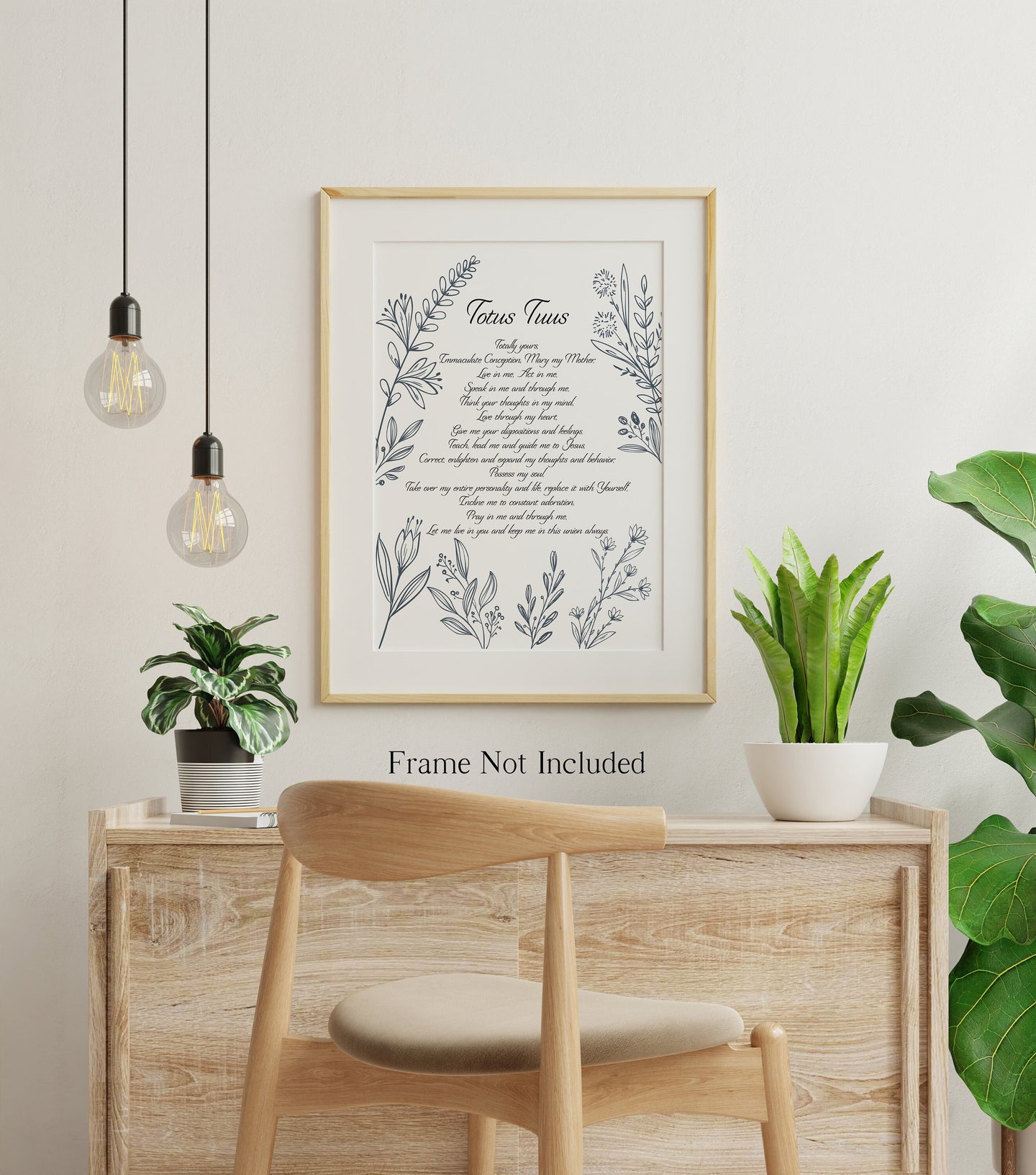 Totus Tuus Prayer Print - Totally yours Prayer, Mary my Mother - Catholic Prayer - Physical Print Without Frame - Pope John Paul II