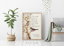 Load image into Gallery viewer, Bronte Quote - I am no bird, and no net ensnares me Charlotte Bronte Quote from Jane Eyre - Book Lover Print for Home Library decor
