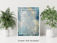 Load image into Gallery viewer, Do Not Love Half Lovers by Kahlil Gibran Poem - Blue and Gold Wall Art Poster Print - Physical Art Print Without Frame
