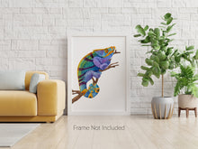 Load image into Gallery viewer, Watercolor Chameleon Poster Print - Lizard painting, Animal Wall Art - Reptile wall art - Physical Print Without Frame -
