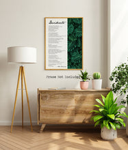 Load image into Gallery viewer, Desiderata Poem Print - Poem By Max Ehrmann - Tropical Plant Monstera Decor - Framed print or Unframed print
