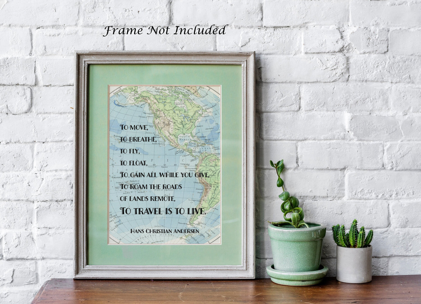 To Travel Is To Live Full Quote Print - Hans Christian Andersen Quote - Physical Print Without Frame