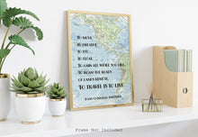 Load image into Gallery viewer, To Travel Is To Live Full Quote Print - Hans Christian Andersen Quote - Physical Print Without Frame

