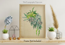 Load image into Gallery viewer, Watercolor Succulent print - Succulent Painting Poster Print - Bedroom decor Physical Print Without Frame
