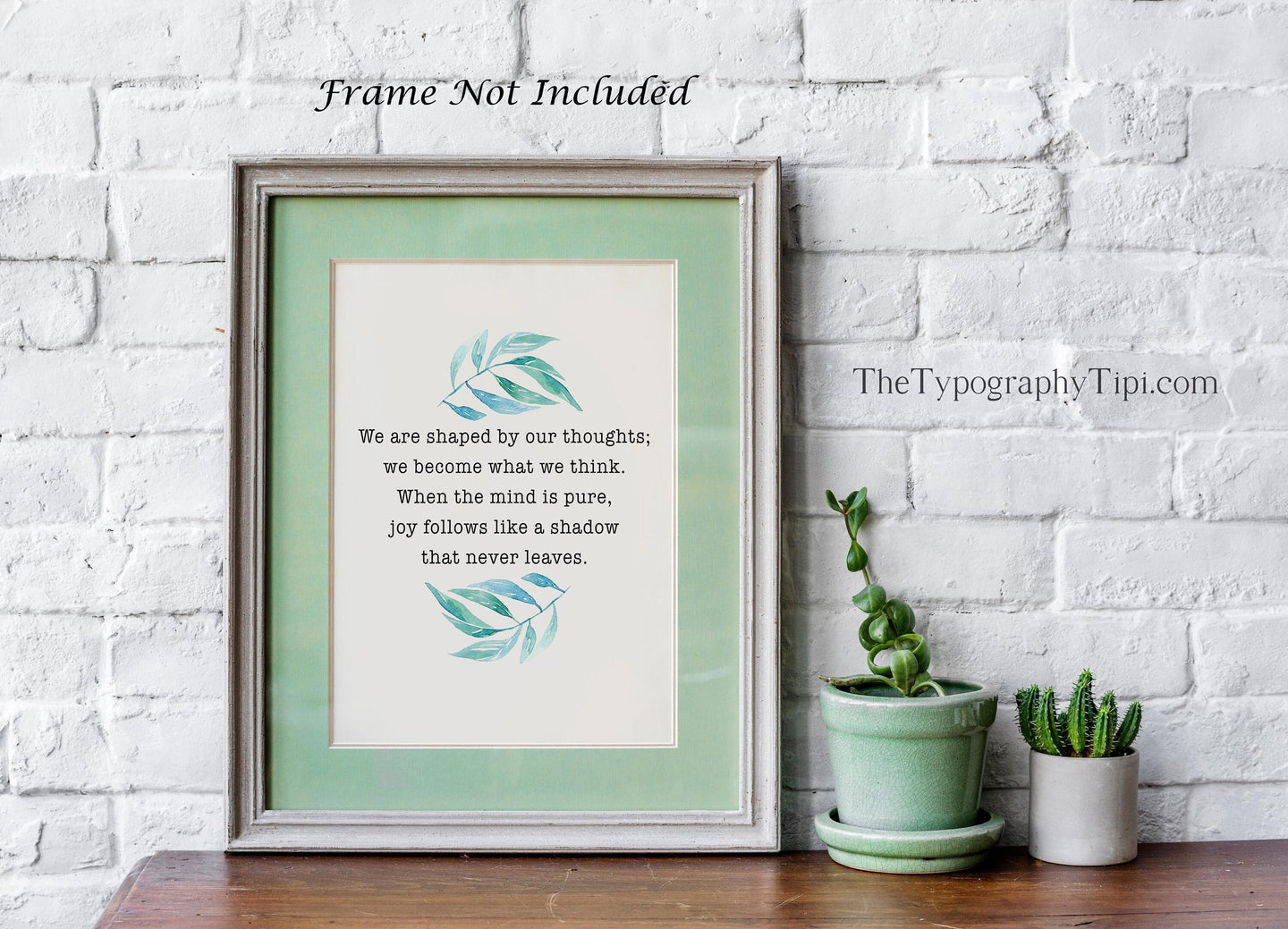 Buddha quote Poster Print - We are shaped by our thoughts, joy follows like a shadow - Inspirational Print