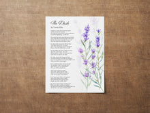 Load image into Gallery viewer, The Dash Poem Poster Print With Lavender Flowers - Live Your Dash - Funeral Reading - Physical Print Without Frame

