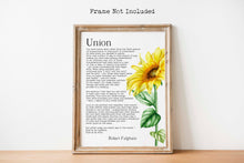 Load image into Gallery viewer, 1st Anniversary Gift For Wife Union By Robert Fulghum Wedding poem wall art - Poetry Poster Print - Full Poem - Unframed

