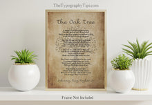 Load image into Gallery viewer, The Oak Tree Poem By Johnny Ray Ryder Jr - Poem Poster Print - Poetry Wall Art - Physical Print Without Frame
