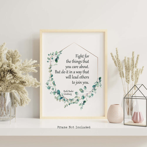 Ruth Bader Ginsburg Quote - Real Change, Enduring Change - UNFRAMED Print