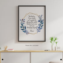 Load image into Gallery viewer, Rumi quote - Yesterday I was clever, change the world. Today I am wise, changing myself - inspirational gift inspiring print Unframed poster
