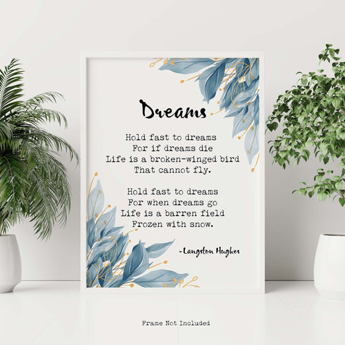 Dreams by Langston Hughes Poem Print