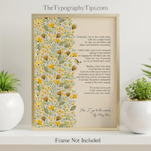 Load image into Gallery viewer, How I go to the woods Poem Poster Print - Mary Oliver Poem - Physical Print Without Frame
