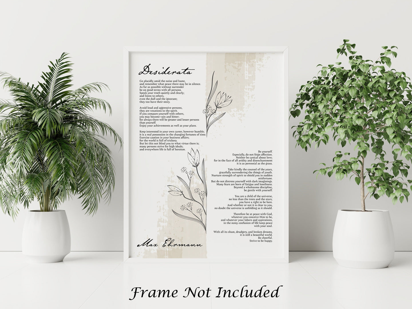 Desiderata Poem Print - Poem By Max Ehrmann - Physical Print With or Without Frame