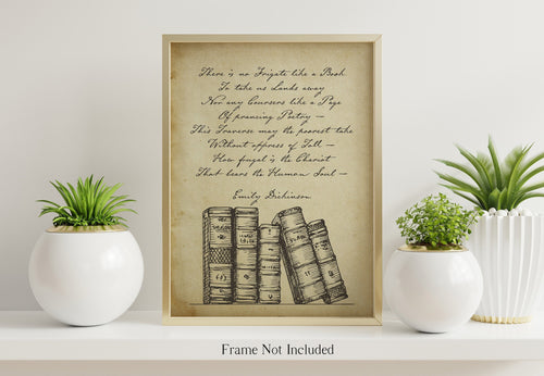 There is no Frigate like a Book - Emily Dickinson Poem Print - Physical Print Without Frame