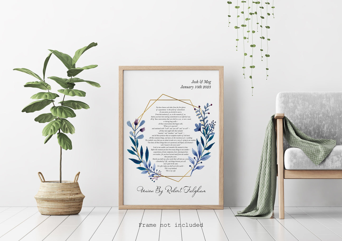 Personalized Wedding Gift Union By Robert Fulghum - Wedding poem wall art - Love Poem - Full Poem - Physical Art Print Without Frame