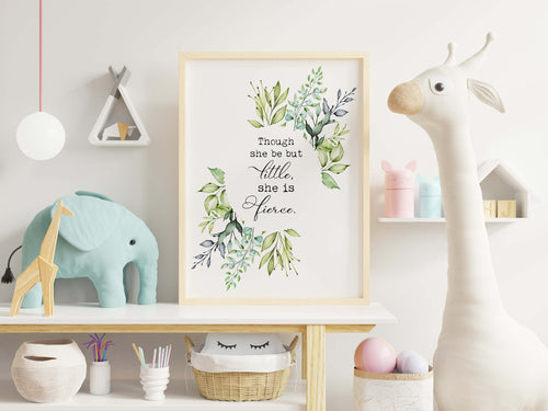 Though she be but little, she is fierce! - A Midsummer Night's Dream - Shakespeare Quote - UNFRAMED