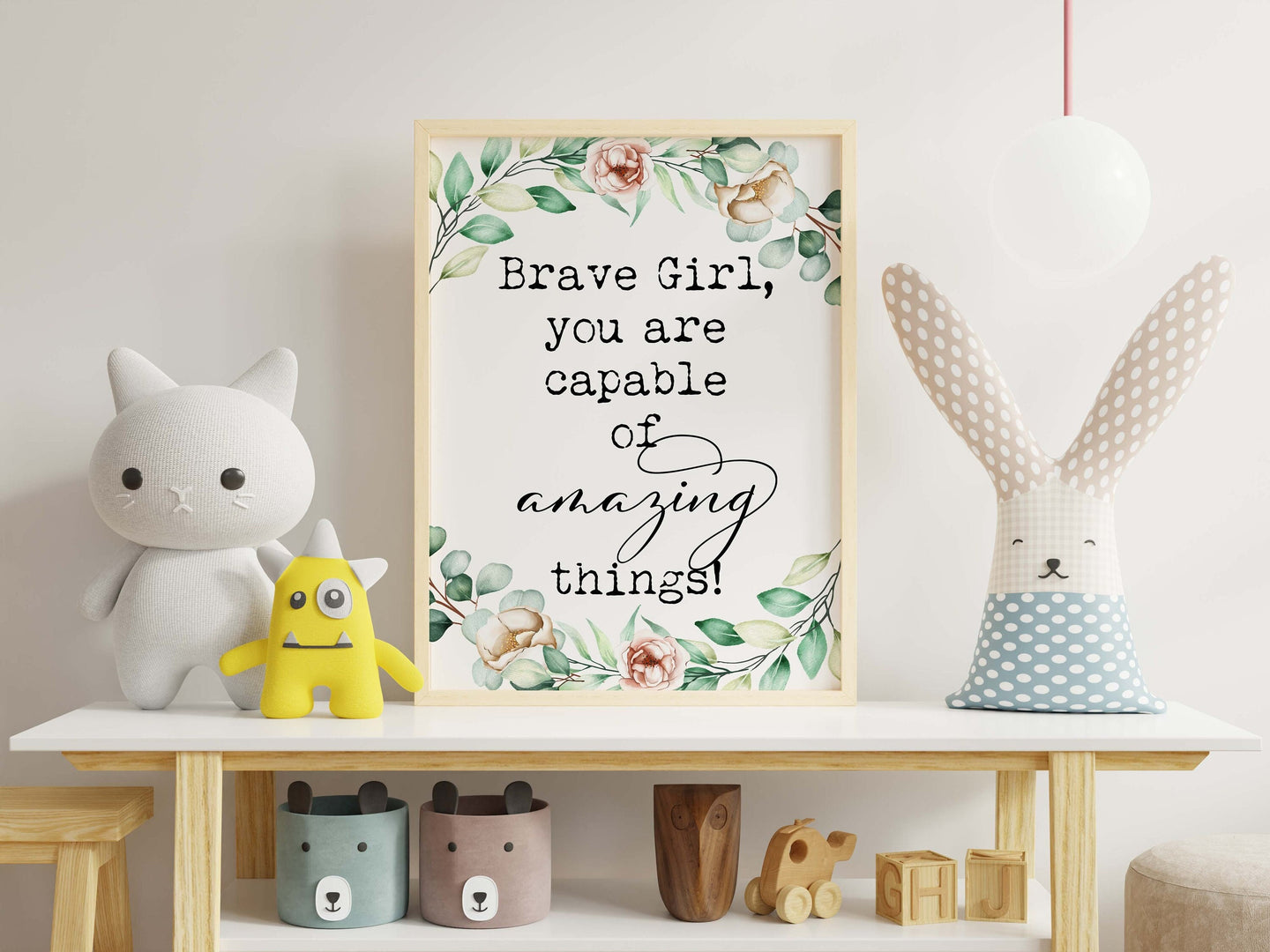 Brave Girl, you are capable of amazing things! Inspirational girl's bedroom wall art - Unframed
