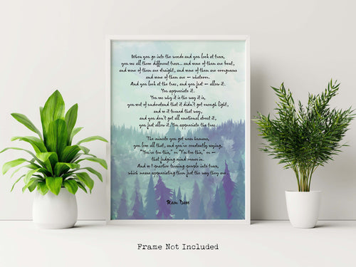 Trees Poem - Turn People into Trees - Yoga Wall Art - Physical Print Without Frame