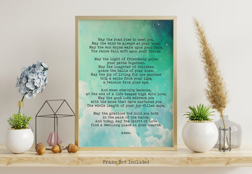 Irish Wedding blessing - May the road rise up to meet you - UNFRAMED wall art print