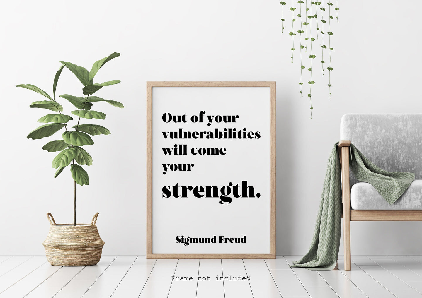 Sigmund Freud quote - Out of your vulnerabilities will come your strength - psychology wall art - office decor - unframed print