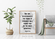 Load image into Gallery viewer, Sigmund Freud quote - One day, in retrospect, the years of struggle - psychology wall art - office decor - marble poster - unframed print

