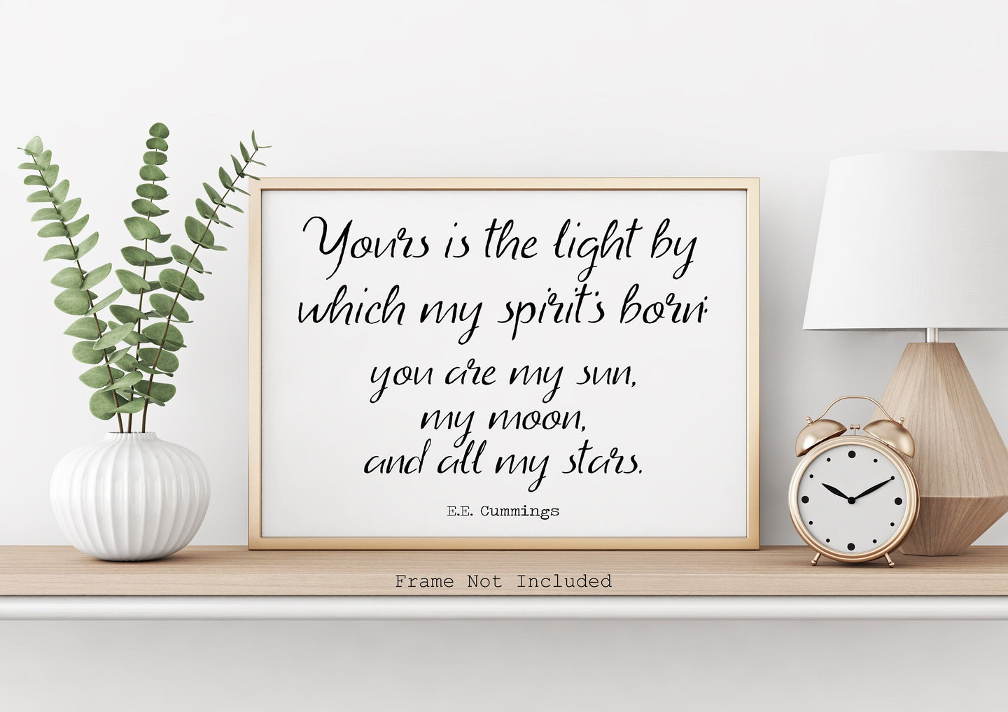 E.E. Cummings quote you are my sun, my moon, and all my stars Art Print Home Decor poetry wall art horizontal wall art UNFRAMED