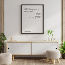 Load image into Gallery viewer, You are my sun, my moon, and all my stars e.e cummings quote Art Print UNFRAMED
