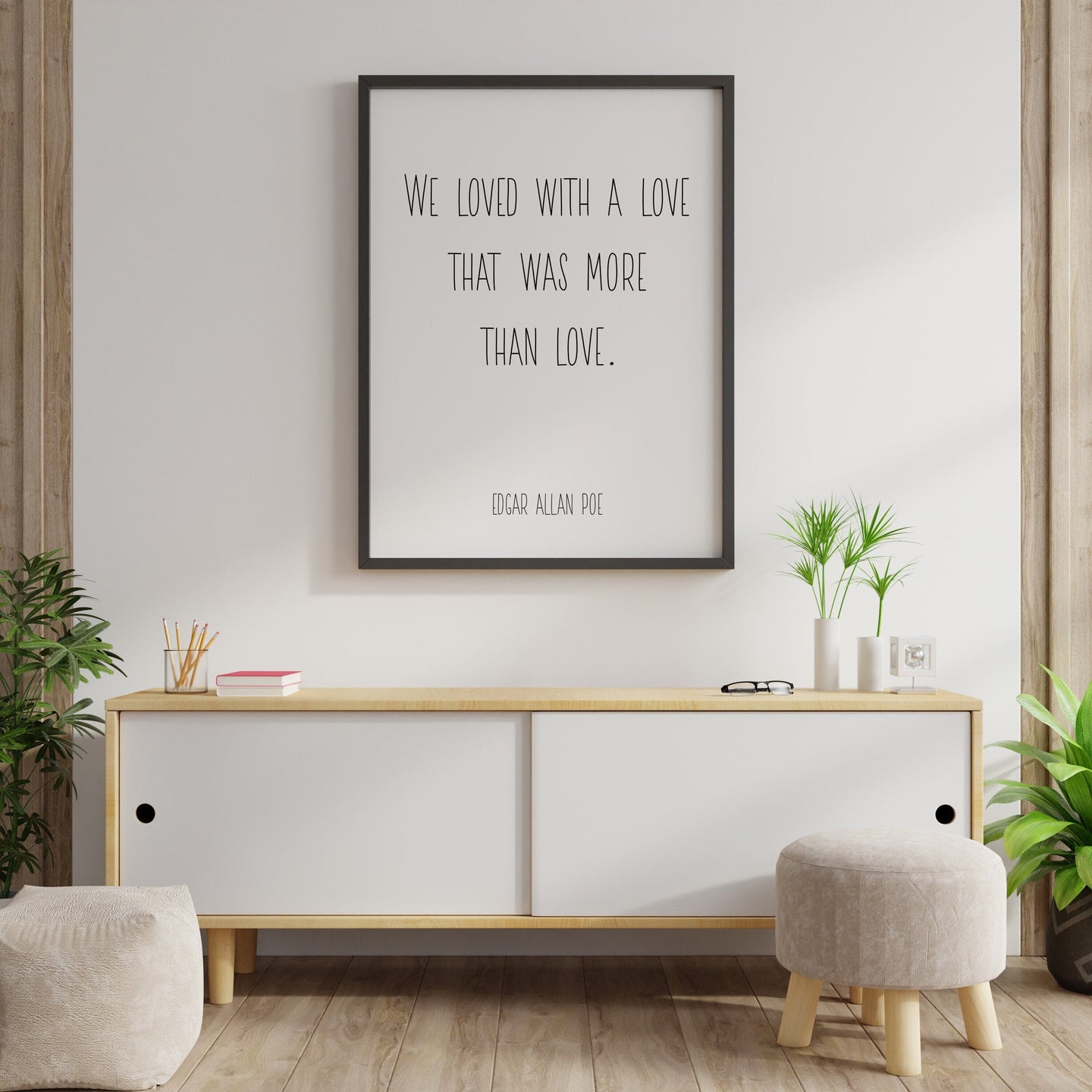 Edgar Allan Poe Poem Annabel Lee Quote - We loved with a love that was more than love - Art Print for Home Decor - Physical Art Print