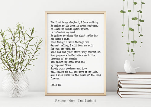 Psalm 23 bible verse wall art - The LORD is my shepherd