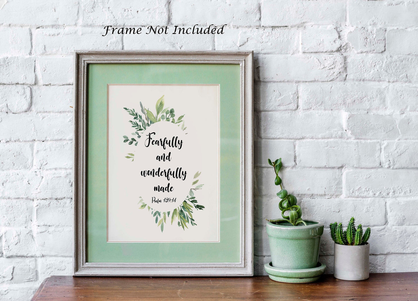 Fearfully and Wonderfully Made - Psalm 139:14 Bible verse wall art - Scripture print - Physical print without frame