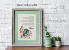 Load image into Gallery viewer, Wedding poem wall art - Union By Robert Fulghum - Full Poem - Wedding Ceremony Reading - Physical print without frame
