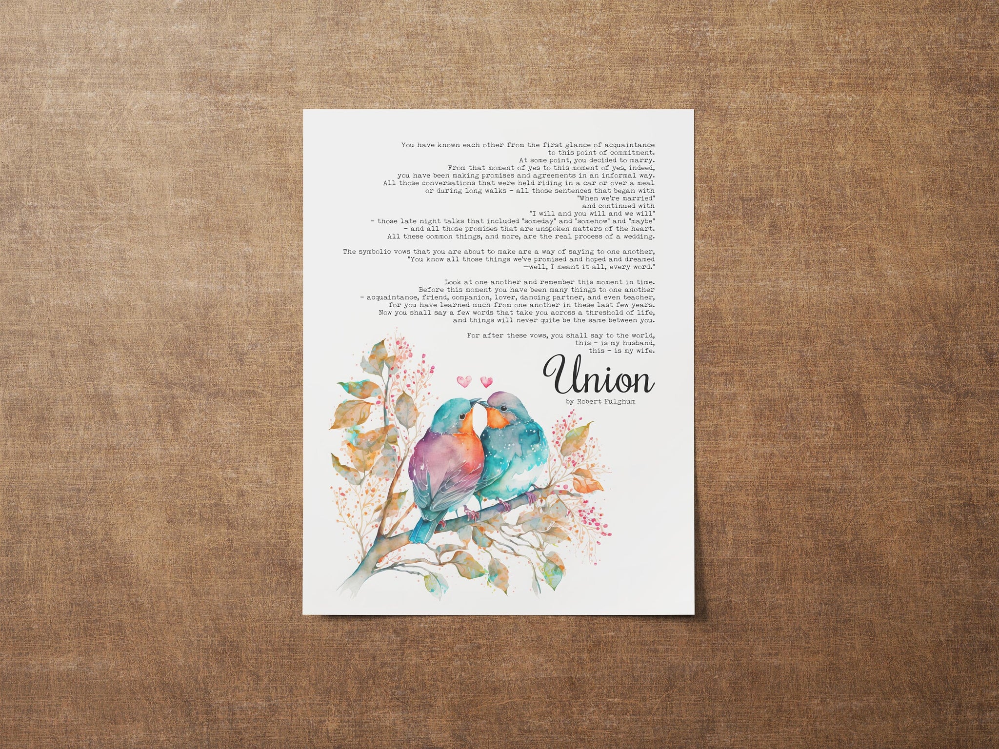 Union wedding reading | Honestweddingadvice.com