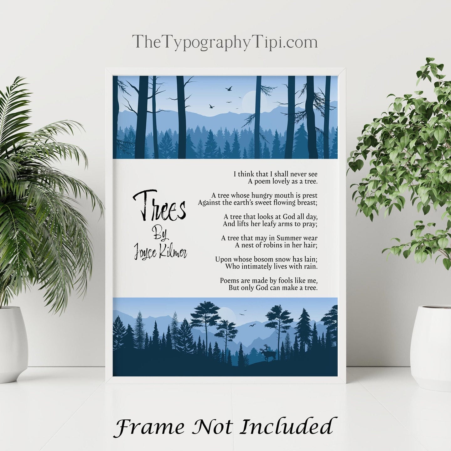 Trees By Joyce Kilmer - Poem Poster Print - Poetry Wall Art - Physical Print Without Frame